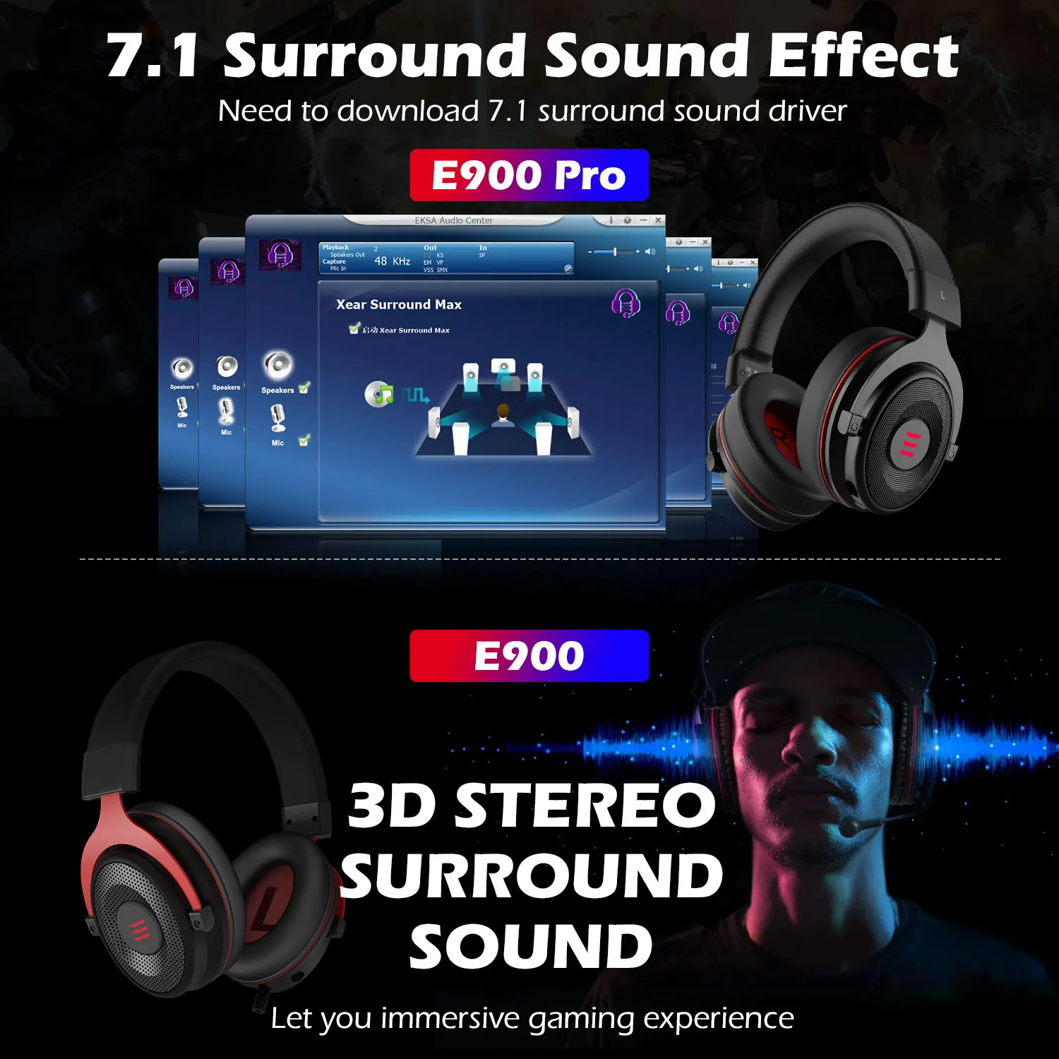 eksa wired gamer headset pc 3 5mm ps4 headset 7 1 surround over ear gaming headphones with detachable mic laptop tablet gamer free global shipping