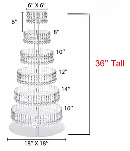 

7 tiers Party Round cake holder Crystal transparent acrylic Cake Stand for birthday decoration Wedding Supply