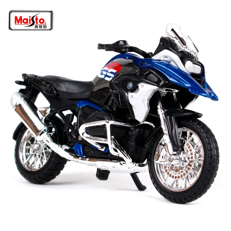 Maisto 1:18 BMW R 1200 GS 2017 игрушка для мотоцикла черно-белая модель литьевая машина