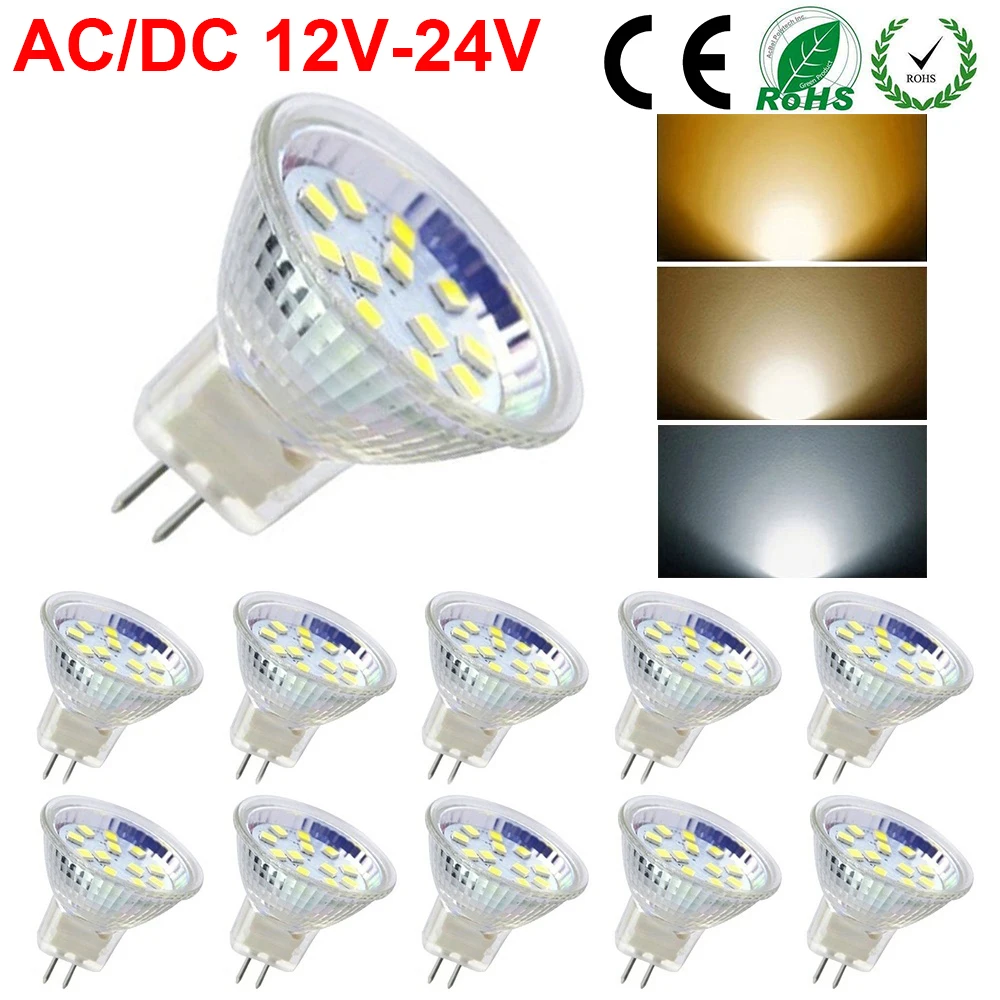 

LED MR11 Light Bulbs 5W AC/DC12V-24V 30W-50W Halogen Replacement GU4 Bi-Pin Base Warm White Natural white Cool White