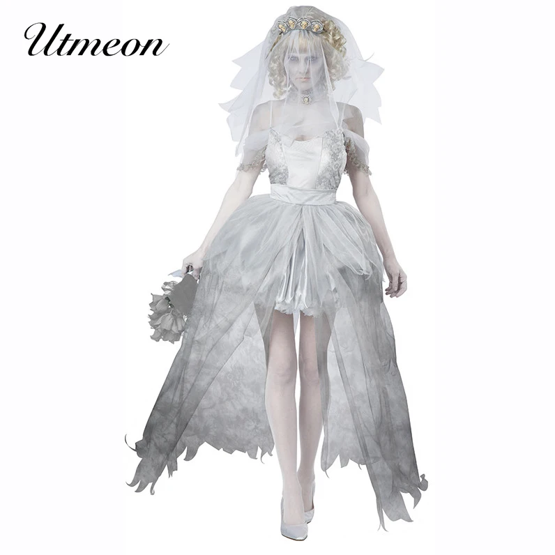 Платье вампира Utmeon с зомби декорированное стиль невесты костюмы на Хэллоуин для