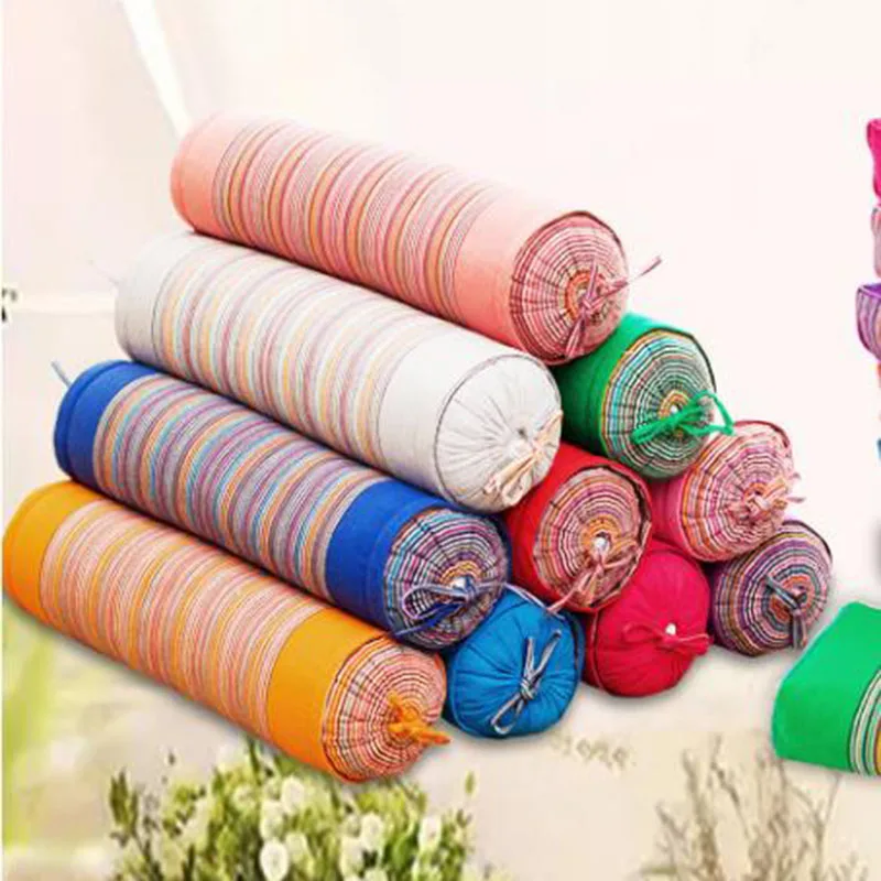 Большая круглая подушка старая грубая ткань гречневая Йога Шейная съемная