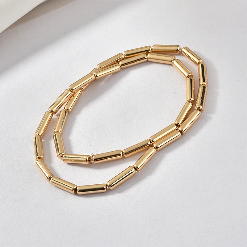 Круглые гематитные длинные прямые трубчатые бусины 4*13 мм сделай сам для