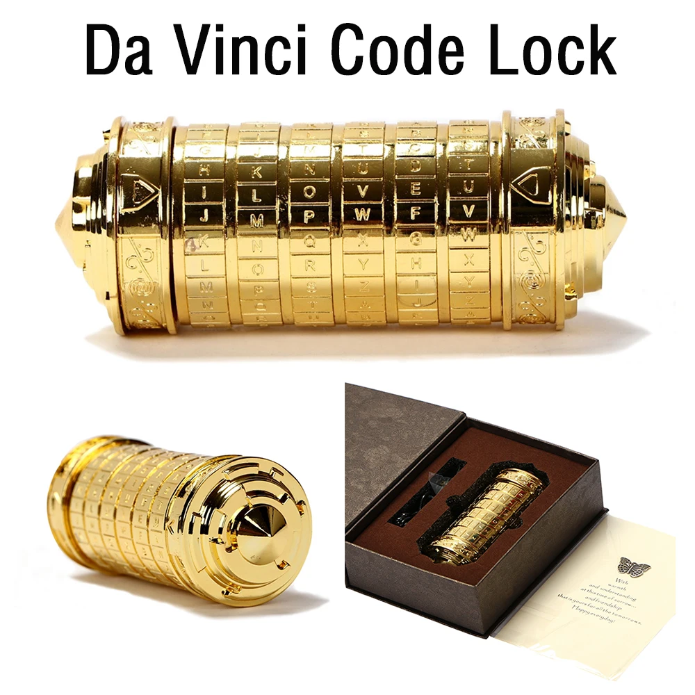 

Leonardo Da Vinci Code Toys Metal Cryptex Locks Wedding Gifts Valentine's Day Gift Letter Password Escape Chamber Props