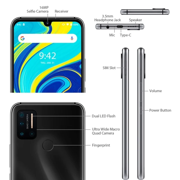 4GB + 128GB UMIDIGI A7 Pro Global Version Smartphone 6.3&quot Quad Camera 4150mAh Fingerprint ID Andriod 10 Dual 4G Mobile Phone | Мобильные