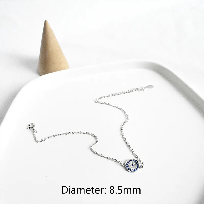 Женский браслет на ногу из серебра 2020 пробы с голубыми глазами дьявола |