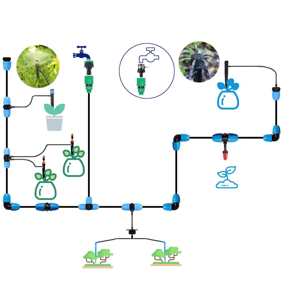 5 шт. соединитель для шланга с фиксирующей гайкой от 3/8 дюйма до 1/4 | Дом и сад