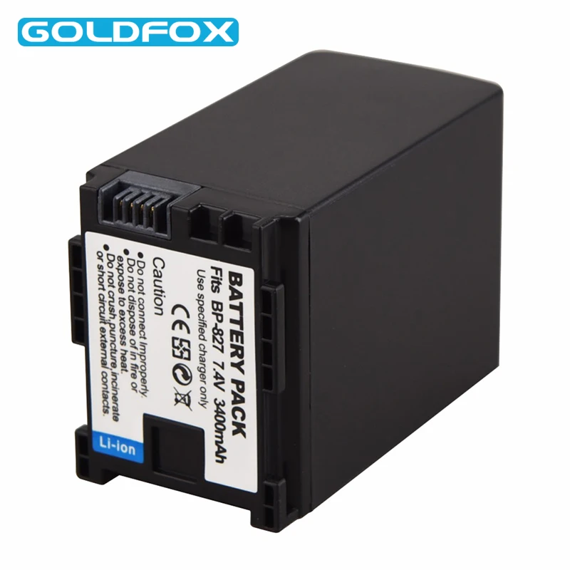 Новый BP 827 BP827 819 807 809 3400 мА/ч Камера батарея для CANON HG31 XA10 HF20 HF10 HF100 HF100E HG20 HG21