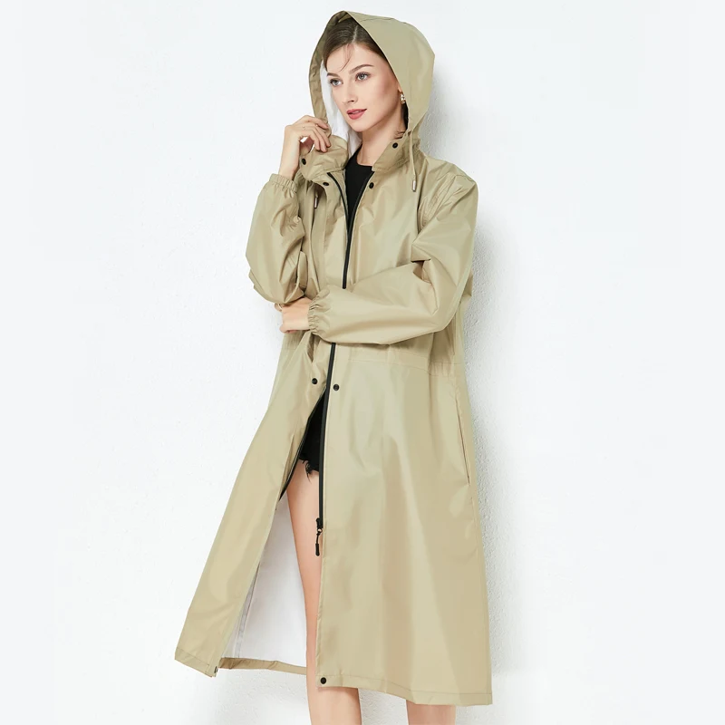 

Raincoat Waterproof Mid Length Adult Full Body Weatherproof Fashion Jacket Outdoor Hiking Men And Women Windbreaker Raincoat Bre