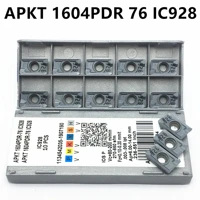 20pcs apkt1604 pder 76 ic928 carbide insert lathe cutter milling cutter cnc turning tool apkt 1604 high quality milling cutter