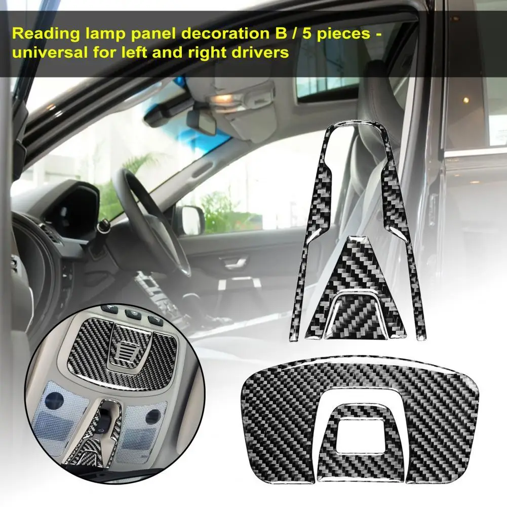 

Lightweight 5Pcs Exquisite Car Reading Light Panel Trim Sticker Waterproof Panel Trim Smooth