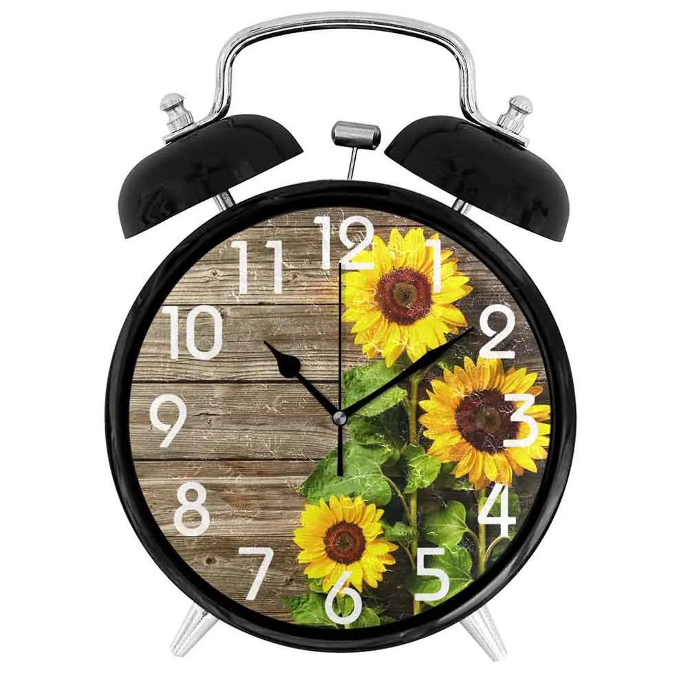 Цветущий Подсолнух будильник громкий 4 &quotбудильник кварцевый на батарейках