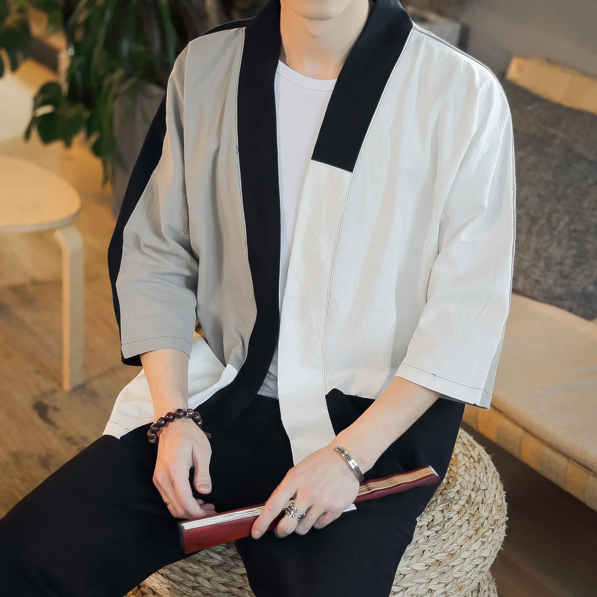 

Splicing Cotton Japanese kimono traditional men clothing Japanese kimono men jacket male kimono shirt men samurai costume