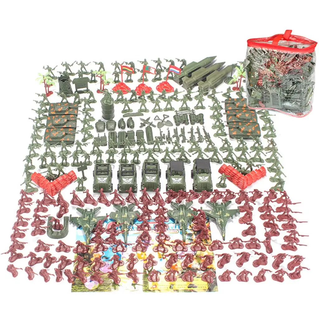 

307pcs/set Soldiers Figurine Figures Scene Accessories For Boys Gift
