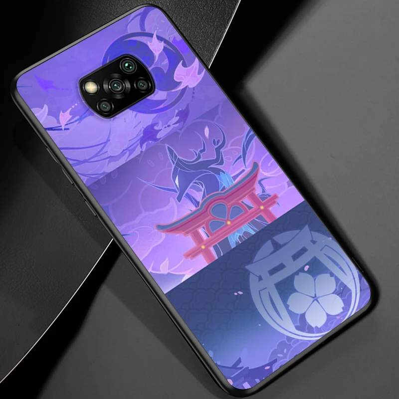Силиконовый мягкий черный чехол для телефона Genshin Impact Game Xiaomi Poco X3 GT NFC M3 F3 C3 M2 F2 X2 Pro