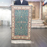 Yilong 2'x3' Blue 100% Hand Knotted Small Oriental Carpet Rug (LJH039B)