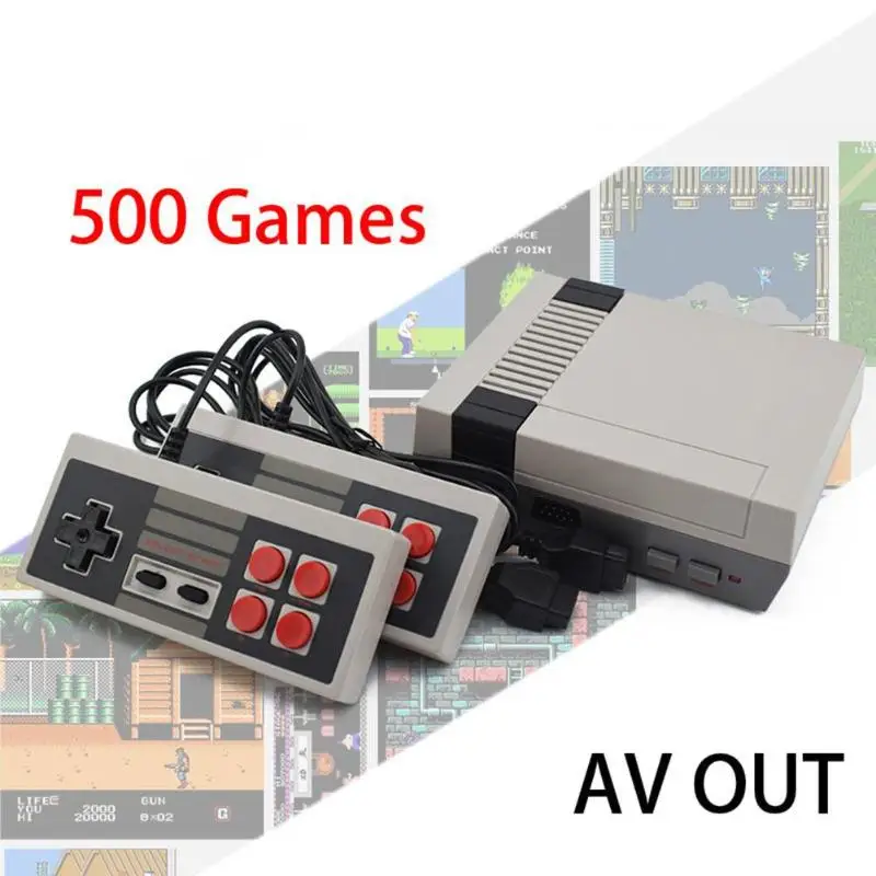 Built-in 500/620 Classic Games TV Video Game Console AV Port 8 Bit Retro Handheld Gaming Player 2 Gamepad For family game system |