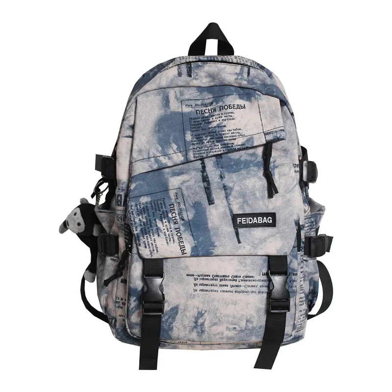 

EST Large Capacity Waterproof Nylon Unisex Backpack Men Back Pack Women Vintage Laptop Travel School Bag Mochila Mujer Casual