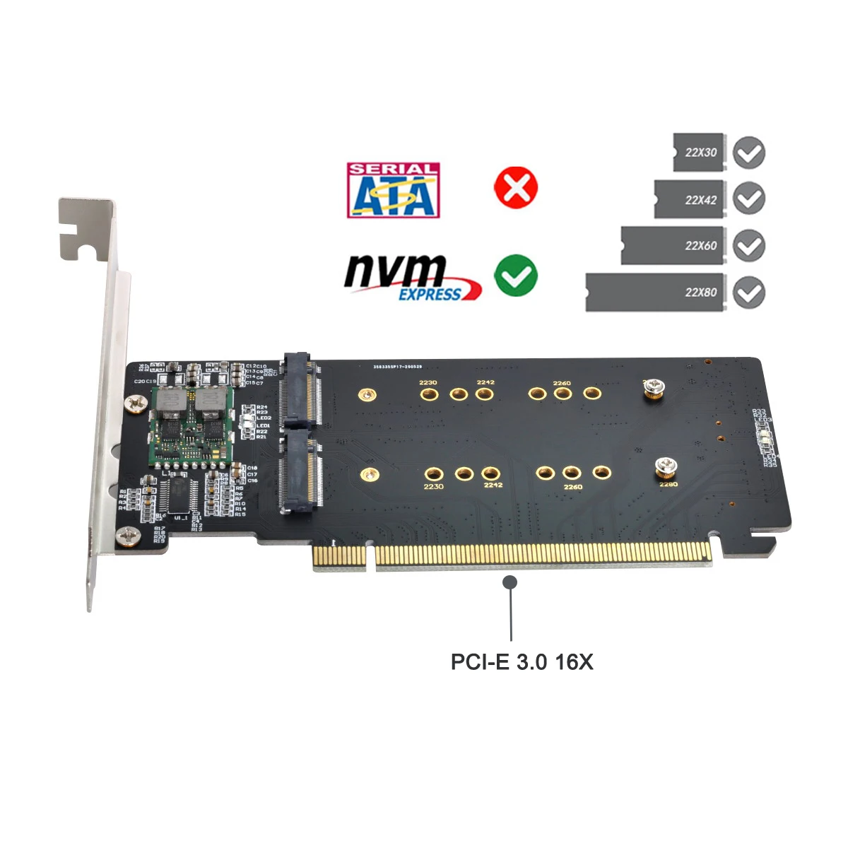 

Chenyang CY Chenyang 4X NVME M.2 AHCI к PCIE Express 3,0 Gen3 X16 Raid Card VROC Raid0 Hyper Adapter