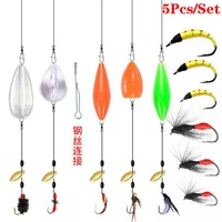 5pcsset fishing lure wobblers spinners spoon bait for pike peche tackle all artificial baits metal sequins spinnerbait