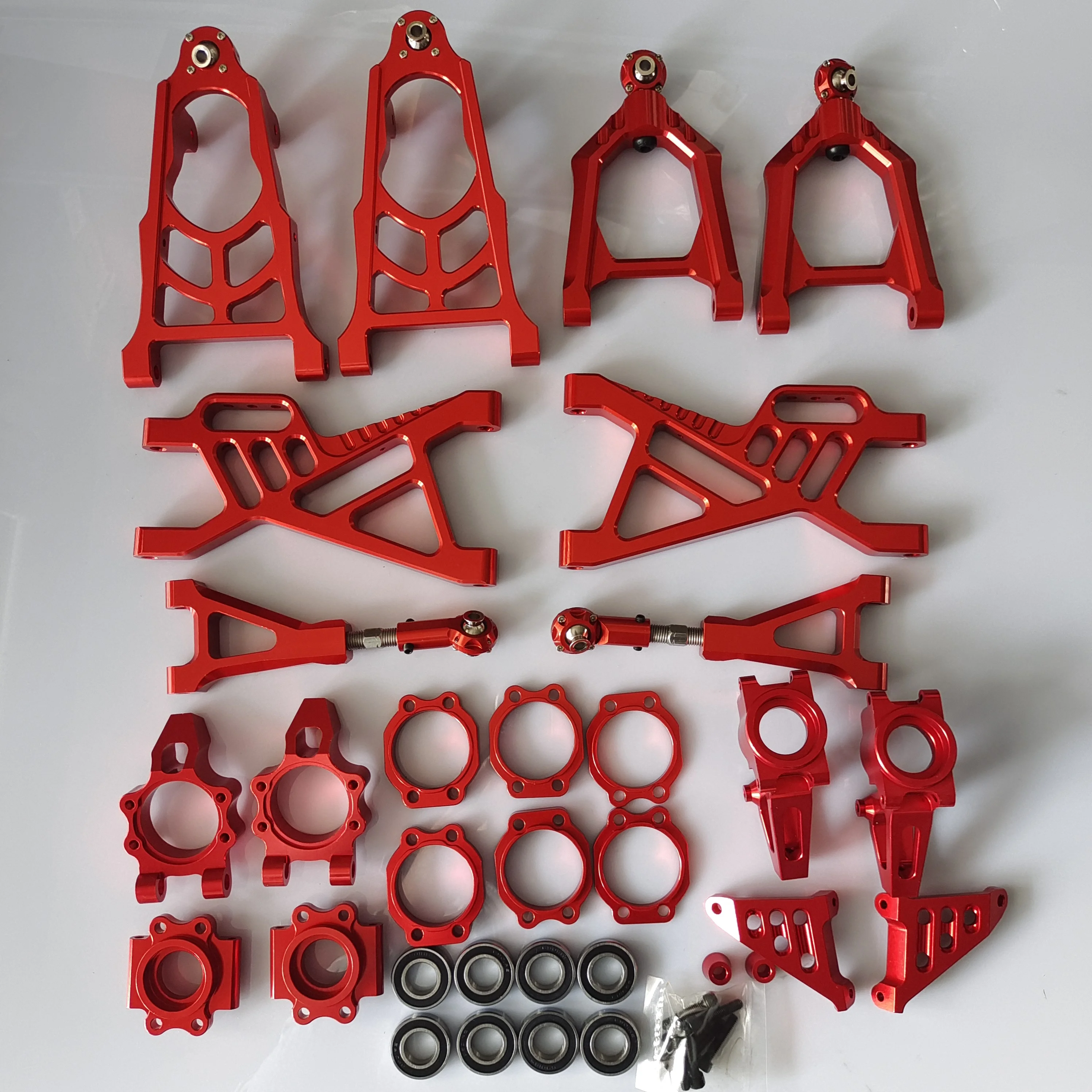 

Aluminum Alloy Upper + Lower Suspension Arm set + Front Rear Wheel Hub Carrier for Baja 5b 5t 5sc Rovan KM HPI 1/5