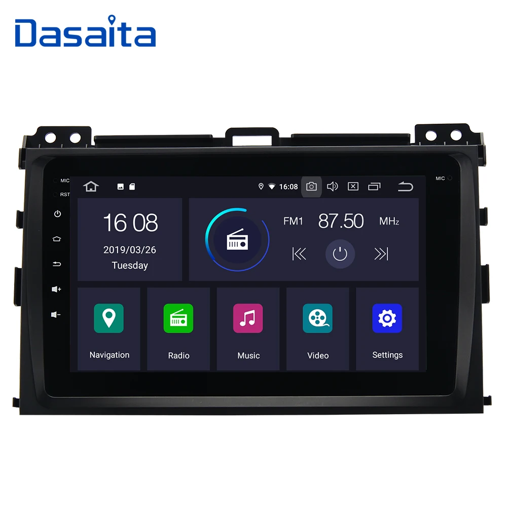 Dasaita " Android 9,0 Автомобильный gps плеер Navi для Toyota Prado 120 2004-2009 с 2G+ 16G четырехъядерным процессором без DVD радио мультимедиа 4G