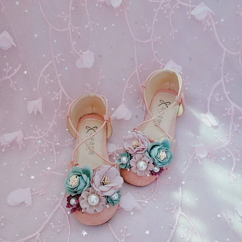 

Handmade Flowers Spring 2019 Manual Diamond Flower Princess Shoes Girls Shoes Pearl Sandals