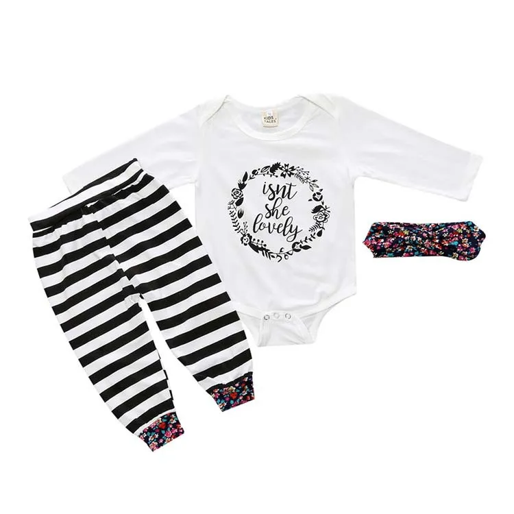 

Baby Spring Autumn Clothing Newborn Baby Boys Long Sleeve Letter Bodysuit Jumpsuit Camo Pants Hat 3Pcs Outfits Set Clothes
