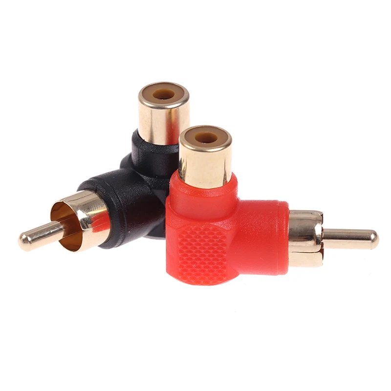 2Pcs 90 Degree RCA Right Angle Connector Plug Adapters Male To Female M/F 90 Degree Elbow Audio Adapter images - 6