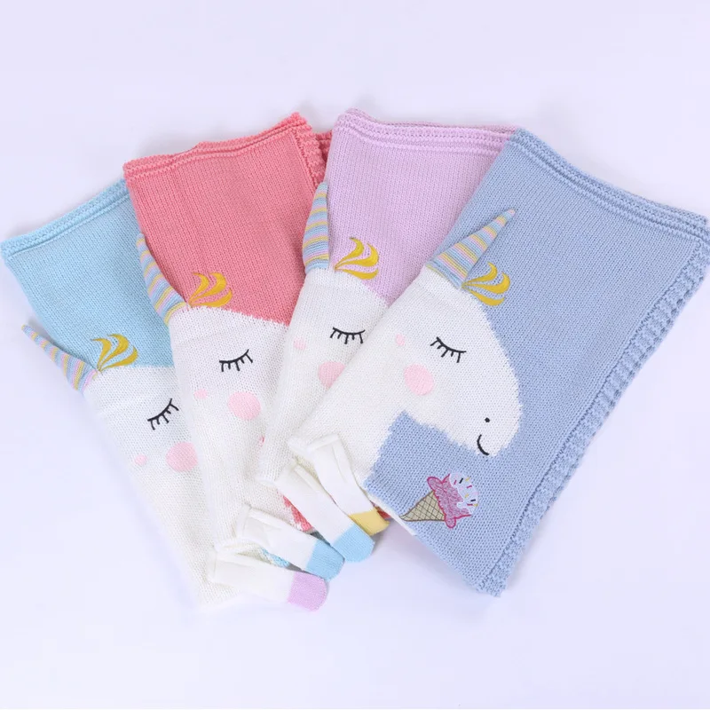 Cartoon Unicorn Animal Cute Baby Throw Blanket Sofa Bed Travel Plaids Wool Thread Children Gift 60cm*120cm | Дом и сад