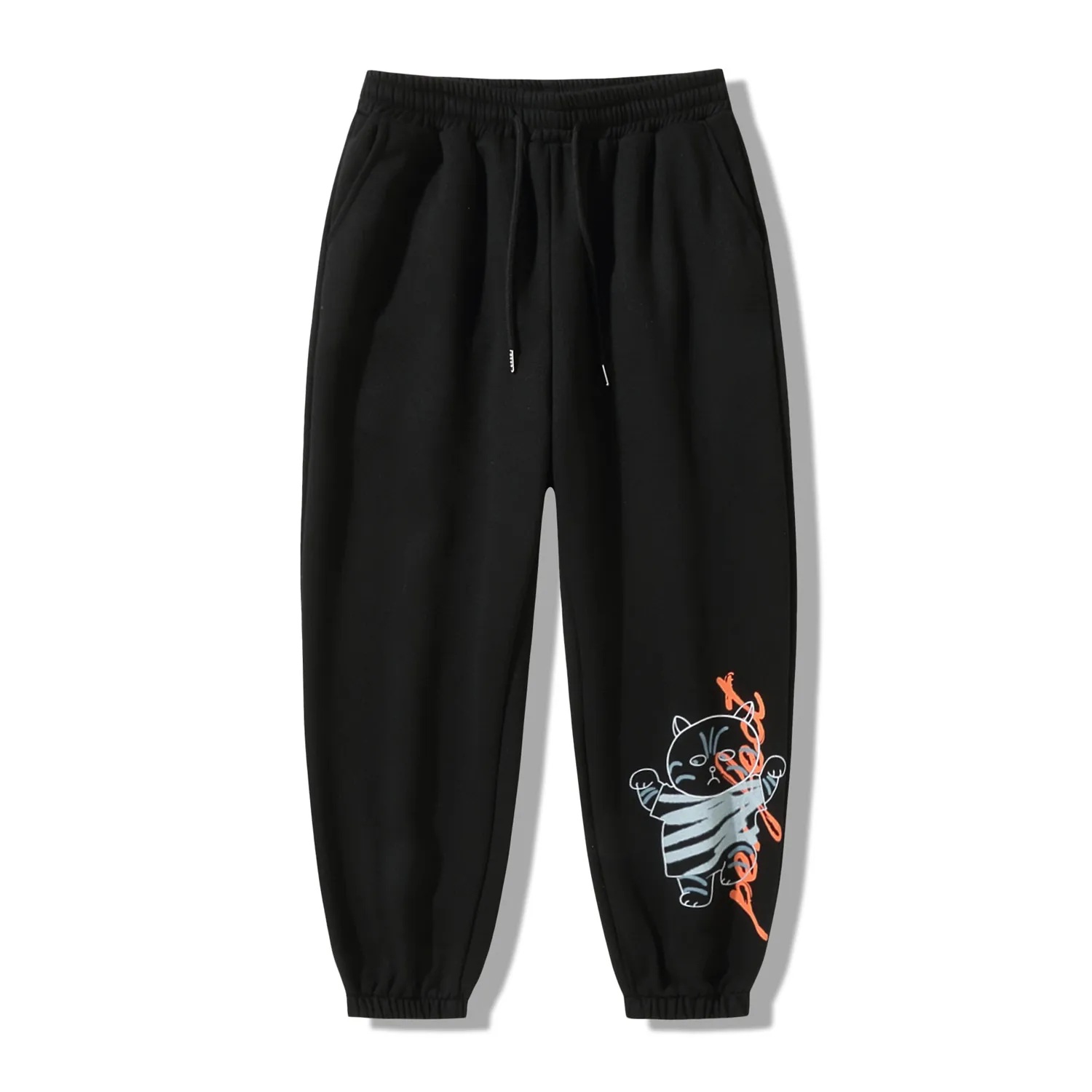 

Размера плюс; Зимние толстые теплые свободные штаны для мужчин одежда 2020 Новая задняя уличная одежда с карманом повседневные брюки для бега...