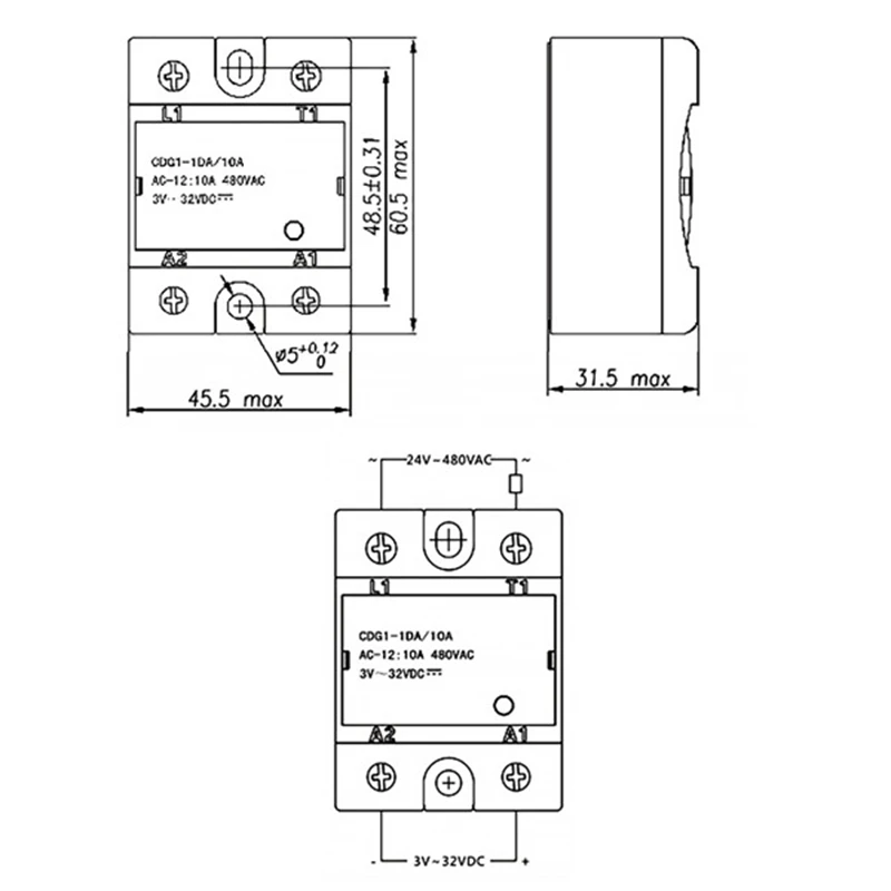 Silicone Hot Bed Accessories Single-Phase Control SSR-DA Non-Contact Solid State Relay DC-AC 40A DC AC | Обустройство дома