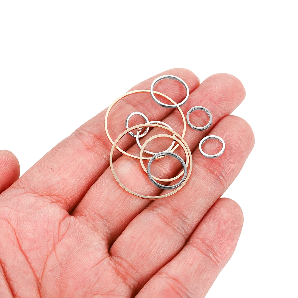 20-50pcs/lot 8-40mm Metal Round Closed Rings Earring Hoops Wires Connectors For DIY Necklace Jewelry Making Findings Accessories images - 6