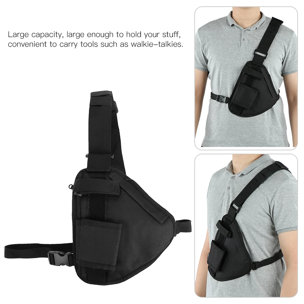 

Tactic Chest Bag Multi-pocket Walkie Talkie Caller Triangle Unisex Tactical Waist Pack Vest Zipper Adjustable Chest Bag Camping