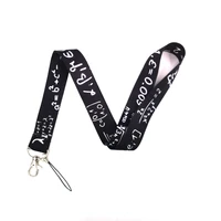 funny mathematics pattern neck strap keychain lanyard for keys id badge holder diy hang rope webbing ribbon mobile accessories