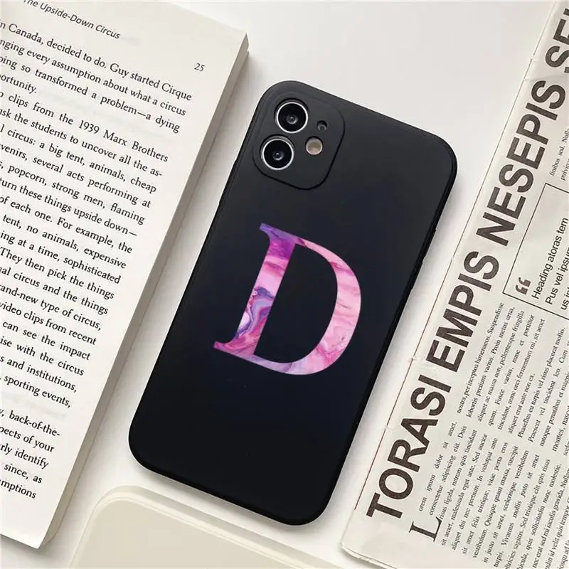 

Custom shell Marble letters Phone Case for iPhone 11 12 pro XS MAX 8 7 6 6S Plus X 5S SE 2020 XR Soft silicone