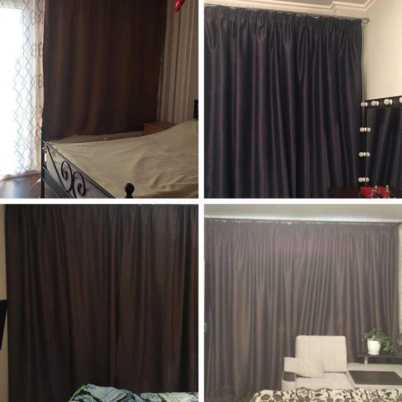 High Shading Blackout Curtains For Bedroom Modern Thermal Insulating Solid Finished Curtains Living Room Window Treatment Drapes
