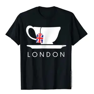 London UK Tea Shirt Cool British Teacup Gift Cotton Tops & Tees For Men Custom T-Shirts Fashionable New Design