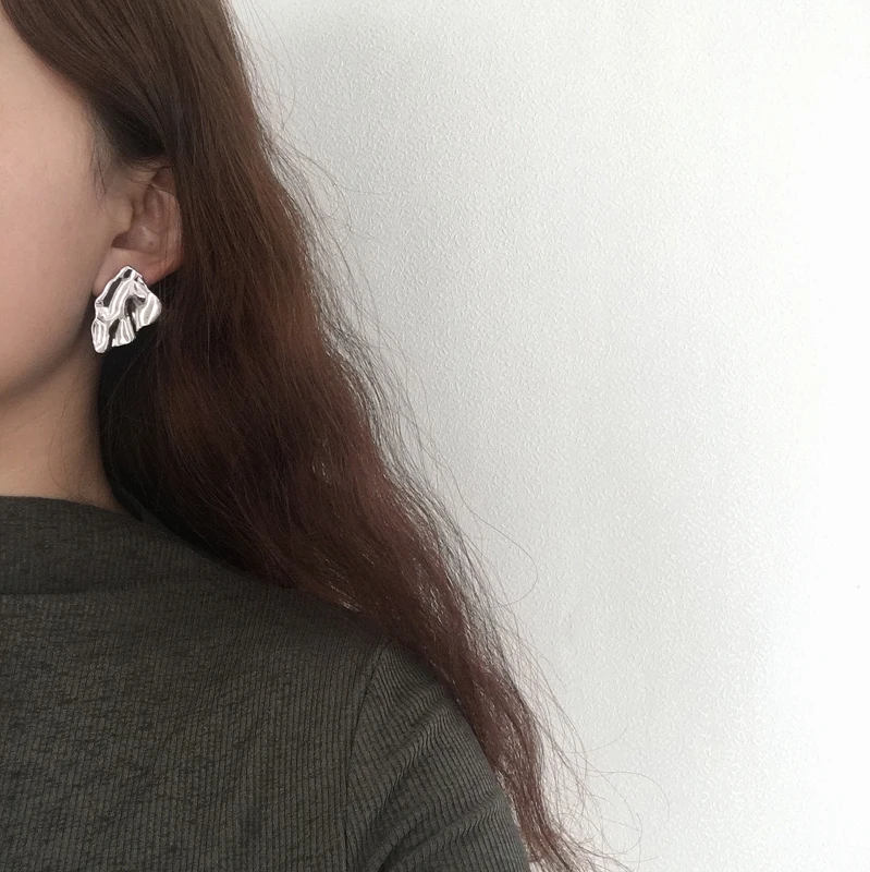 

New Irregular Geometric Metal Earrings Snap Tide Female Fashion Earrings Exquisite Fashion Earring Hip Hop Street South Korea