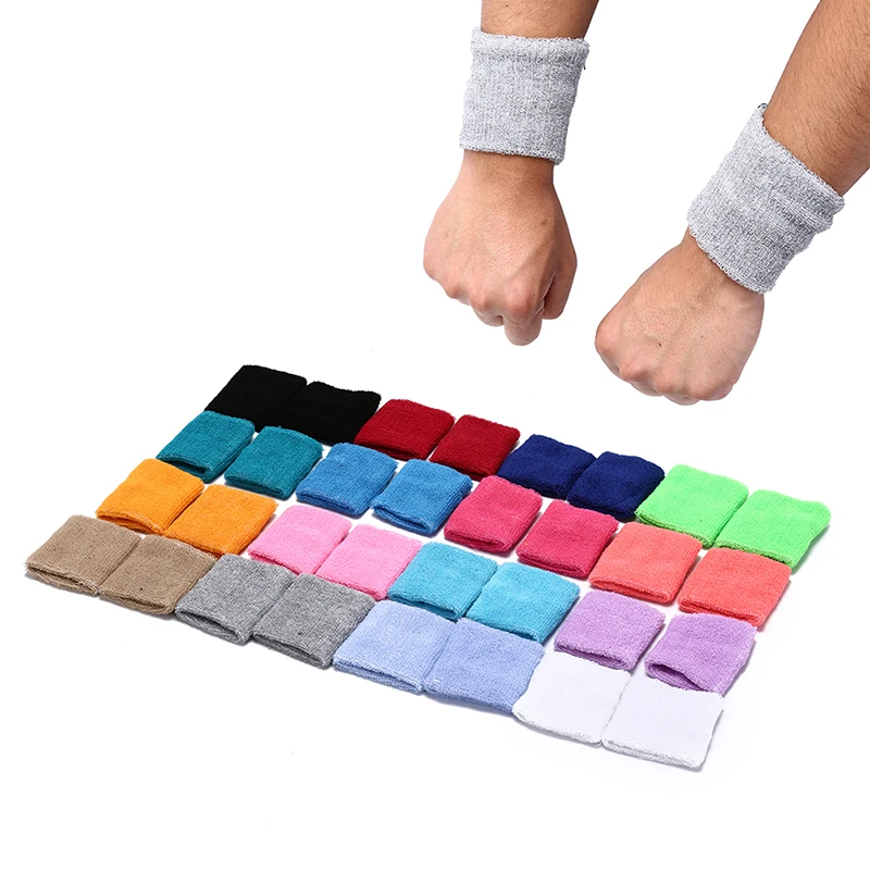 

Cotton Unisex Sport Sweatband Wristband Basketball Wrist Protector Running Badminton Basketball Brace Terry Cloth Sweat Band