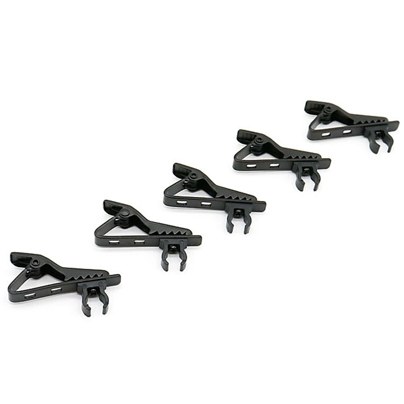 

5Pcs Microphone Iron Clip Tie C-Type Mic Lapel Microphone Accessories for Collar Clips for Condenser Microphones