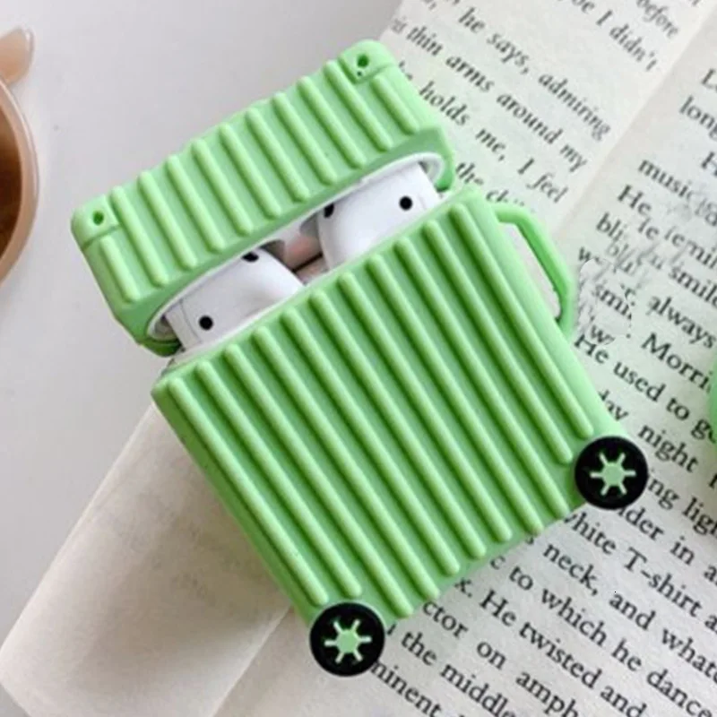 Чехол для AirPods модный милый чехол чемодана сумка беспроводных наушников Apple Airpods 2