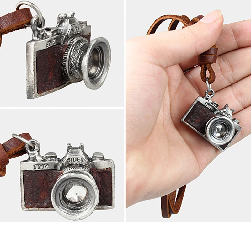 Винтажное ожерелье педанта с мини-камерой мужское из чианя для женщин длинная