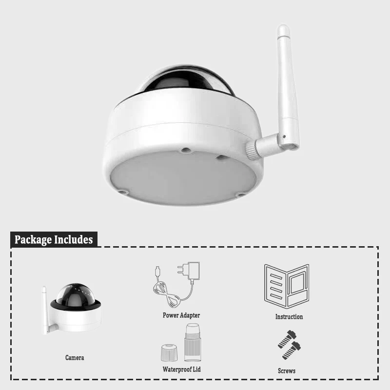 HJT Wi-Fi камера H.265 5.0MP Крытый exteral камеры безопасности слот для карт памяти TF P2P