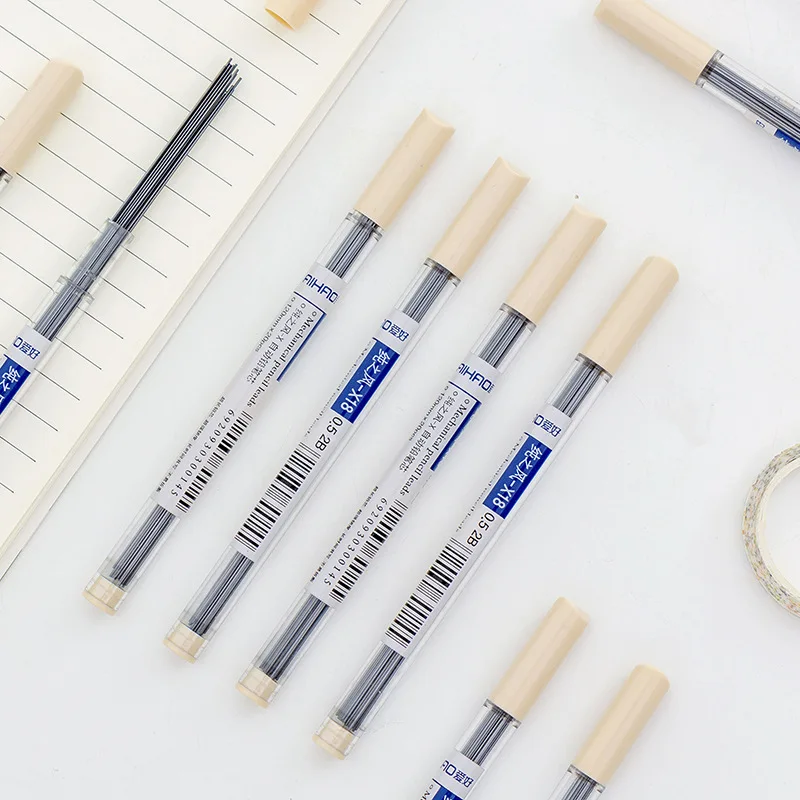 

40 pcs/lot Sample Mechanical Pencil Refill Cute Automatic Pen Refills Stationery gift School Office writing Supplies