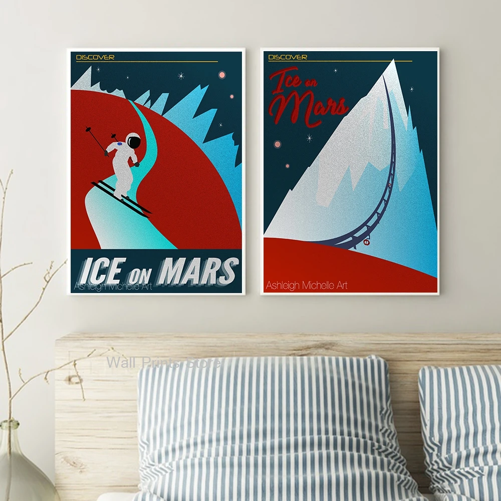 Лед на Марс женская обувь из парусины с принтом настенная живопись Фотографии