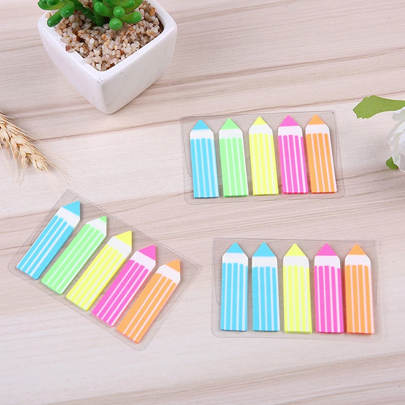 

1 Set Fluorescent Colored Note Memo Pad Lovely Sticky Paper Post It Note School Office Supplies