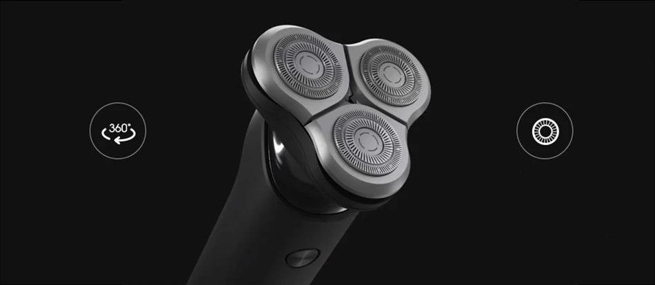 Xiaomi Mijia электробритва для мужчин, перезаряжаемая Гибкая бритва, 3 головки, машина для сухого влажного бритья, триммер для бороды, моющийся, с двойным лезвием
