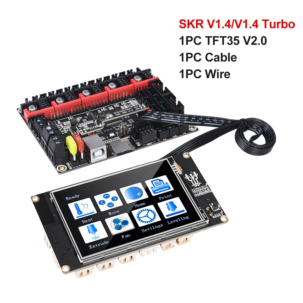 BIGTREETECH SKR V1.4 Turbo BTT + TFT35 V2.0 TMC2209 TMC2130 SPI TMC2208 Bltouch Запчасти для 3D принтера MKS SGEN L MINI