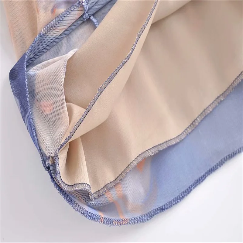 

Za 2021 Slip Mesh Dresses Women Sexy Print Tulle Thin Straps Backless Mini Dress Fashion Slim Club Party Chic Summer Woman Dress